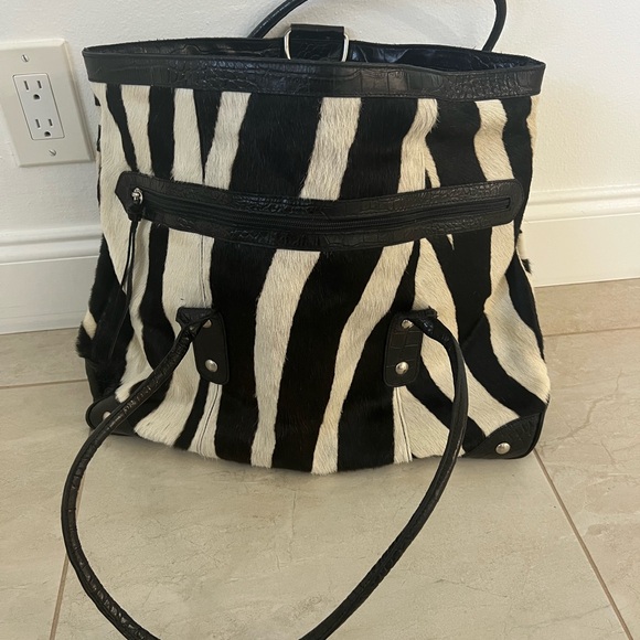 Maurizio Taiuti cowhide and leather extra  large bag, made in Italy. - Picture 1 of 9